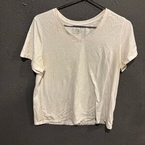 Time and Tru Cream Boxy Short Sleeve T-Shirt